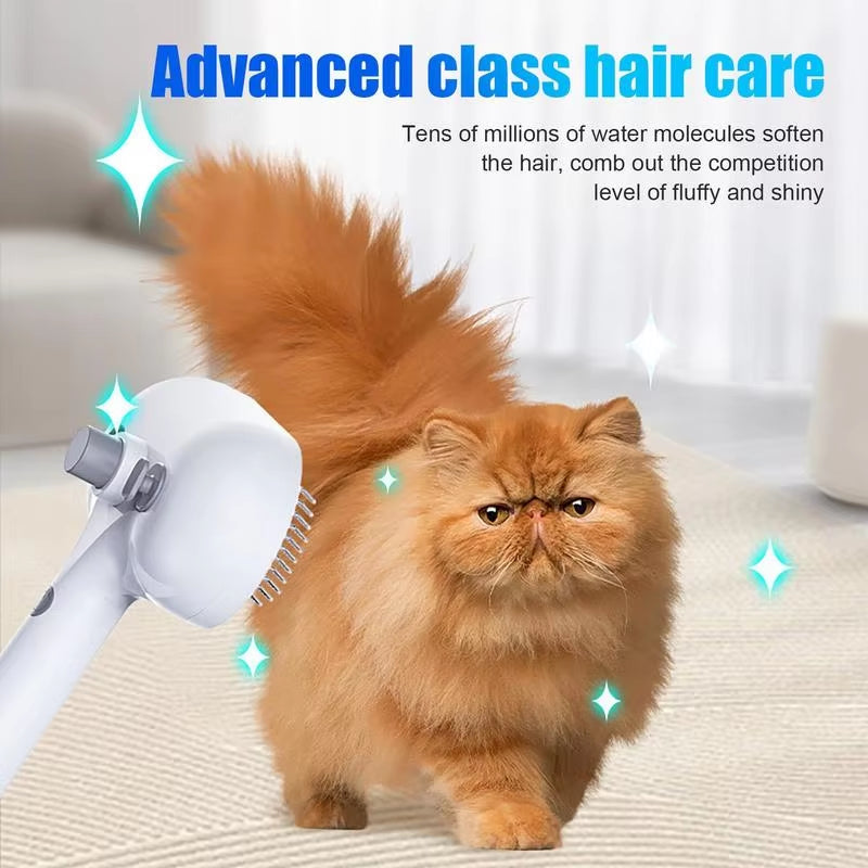 Luceati 2-in-1 Self-Cleaning Pet Grooming Steam Brush – Dog & Cat Hair Remover