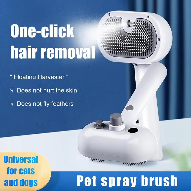 Luceati 2-in-1 Self-Cleaning Pet Grooming Steam Brush – Dog & Cat Hair Remover