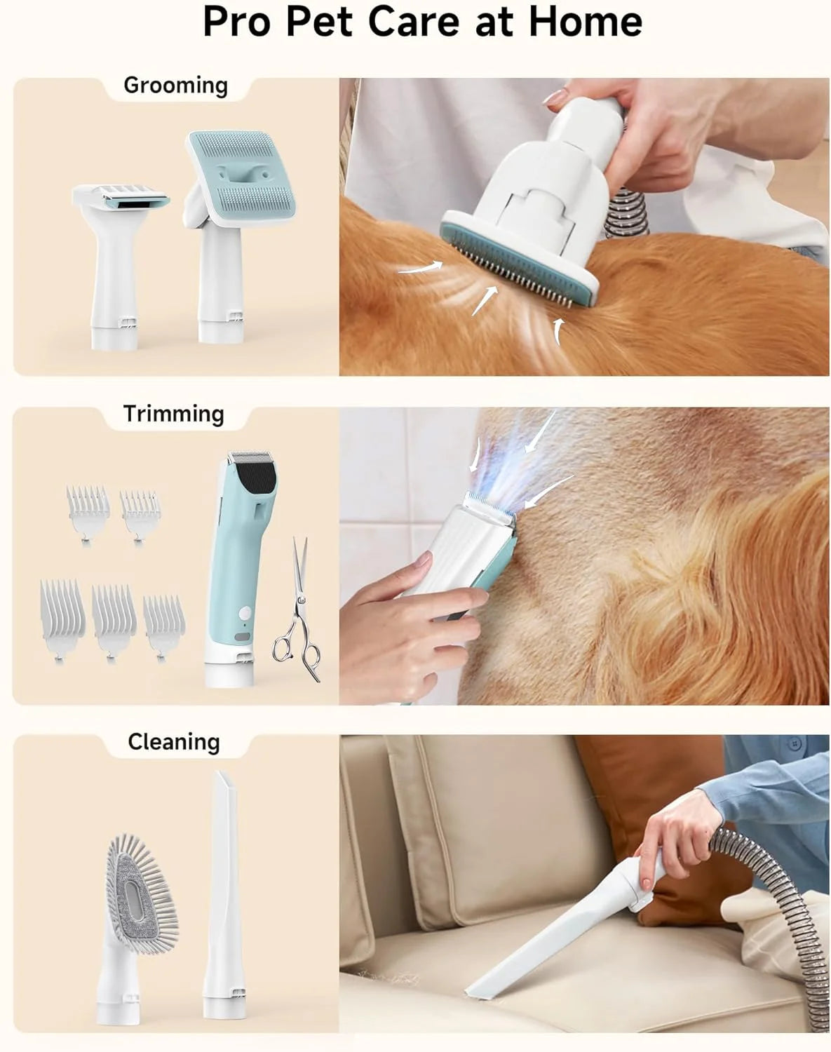 Luceati Pet Grooming Vacuum Kit