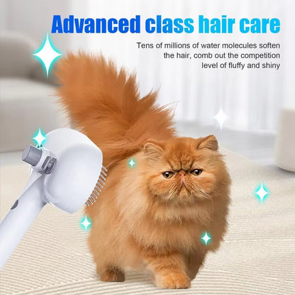 Luceati 2-in-1 Self-Cleaning Pet Grooming Steam Brush – Dog & Cat Hair Remover